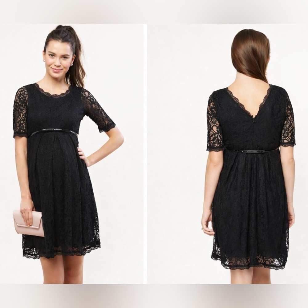 Motherhood Maternity Black Lace Dress Sz. M